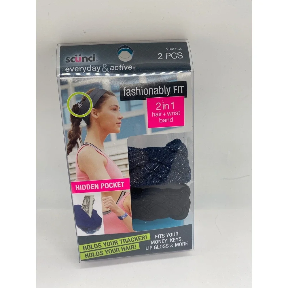 Scunci Everyday & Active Fashionably Fit 2 in 1 hair +wrist‎ band 20455-A